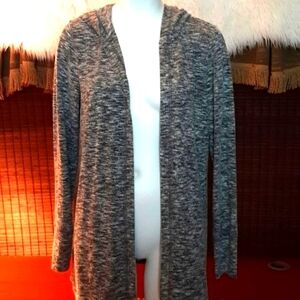 Kenar Gray White  Open Long  Light Sweater to Knee 20Wx43‎ L